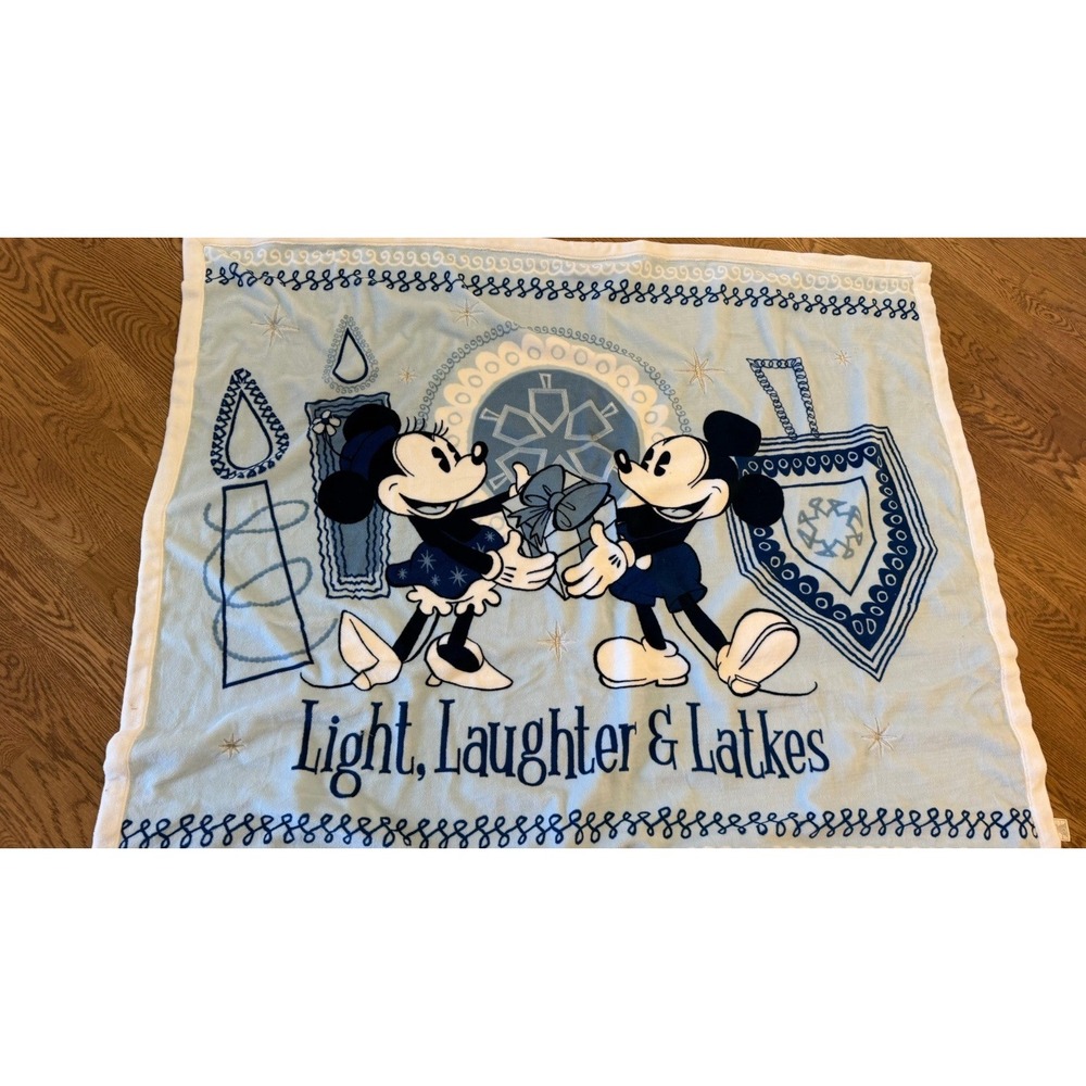 Disney Parks Mickey Lights Laughter & Latkes Chanukah 59"X49" Throw Blanket